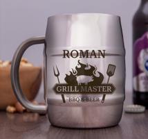 1+1 ZDARMA | Nerezový chladicí pivní "půllitr" Grill master 400ml - lesklý