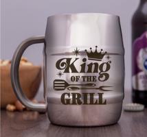 1+1 ZDARMA | Nerezový chladicí pivní "půllitr" King of the grill 400ml - lesklý