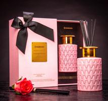 Elegantní aroma difuzér se stuhou a zlatým potiskem s intenzivní vůní - Rose Garden Collection 150 ml