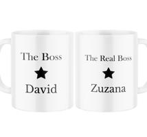 Keramické hrnky s potiskem "The Boss", "The Real Boss" se jménem