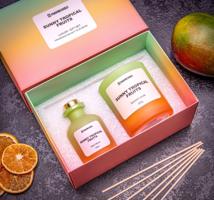 Luxusní dárková sada vonné svíčky a aroma difuzéru s intenzivní vůní - Sunny Tropical Fruits