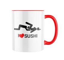 Manboxeo Keramický hrnek s potiskem I ❤ sushi 325 ml