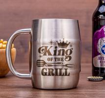 Nerezový chladicí pivní "půllitr" King of the grill 400ml - broušený