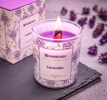 Originální Svíčka s dřevěným praskajícím knotem a intenzivní vůní Lavender 130 g