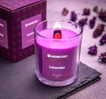 Sójová Svíčka s dřevěným praskajícím knotem a intenzivní vůní - Lavender 130 g